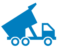 icon of roll off dumpster truck