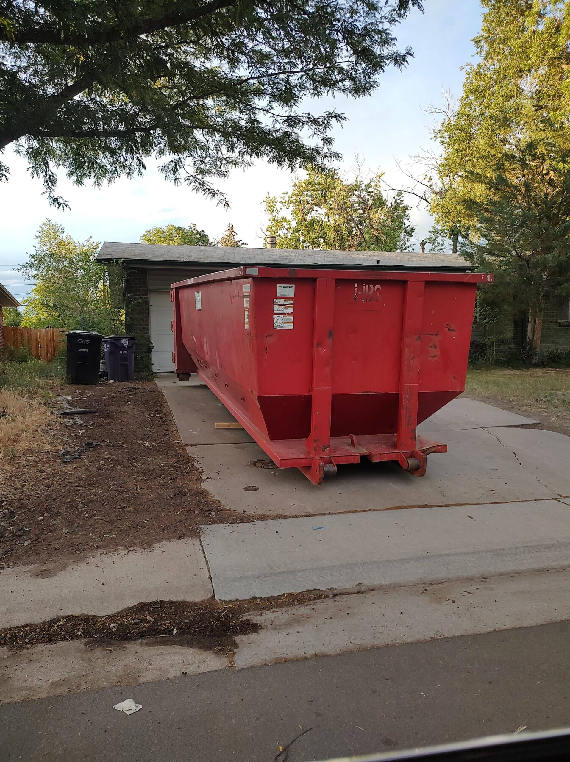 Photo of a red dumpster rental in Atlanta, GA