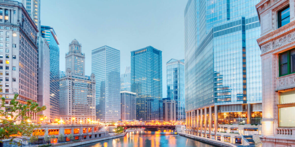 An image of Downtown Chicago along the River