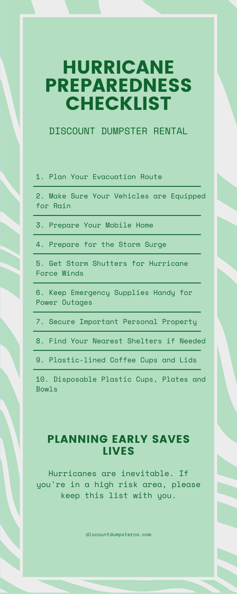 Hurricane preparedness checklist