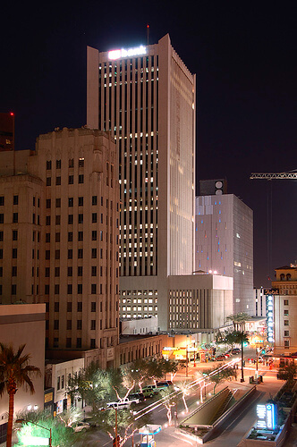 A photo of Downtown Phoenix at night