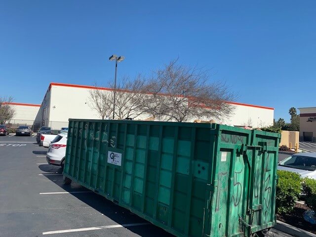 Photo of a green dumpster rental in Phoenix, AZ