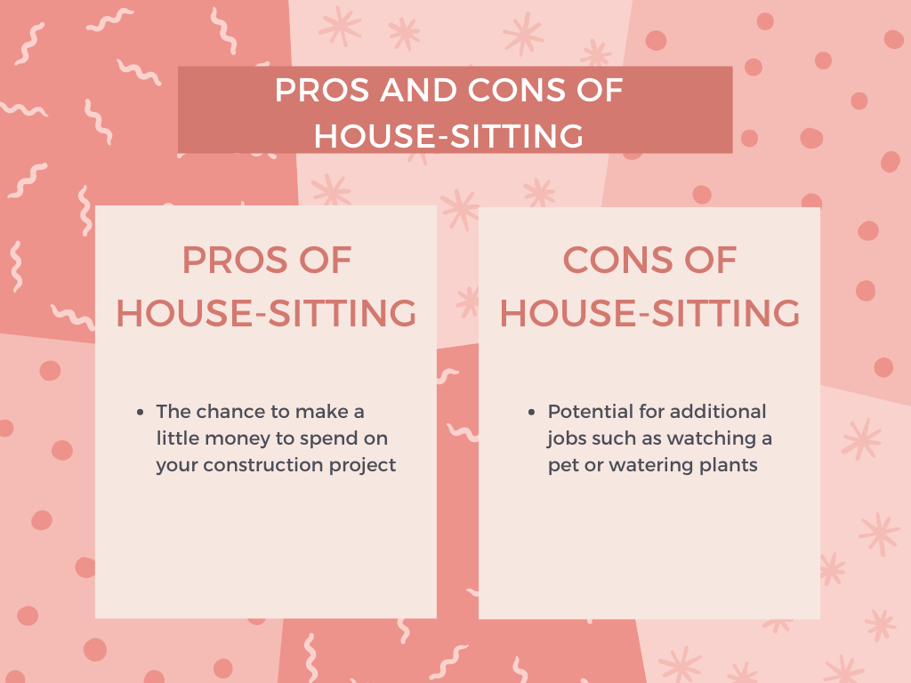 a list showing the pros and cons of house-sitting